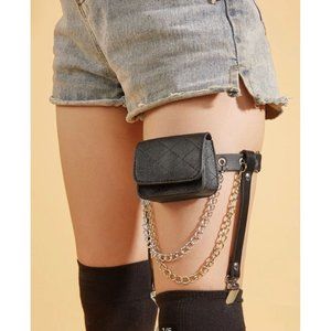 BLACK Garter Belt Chain Bag NEW